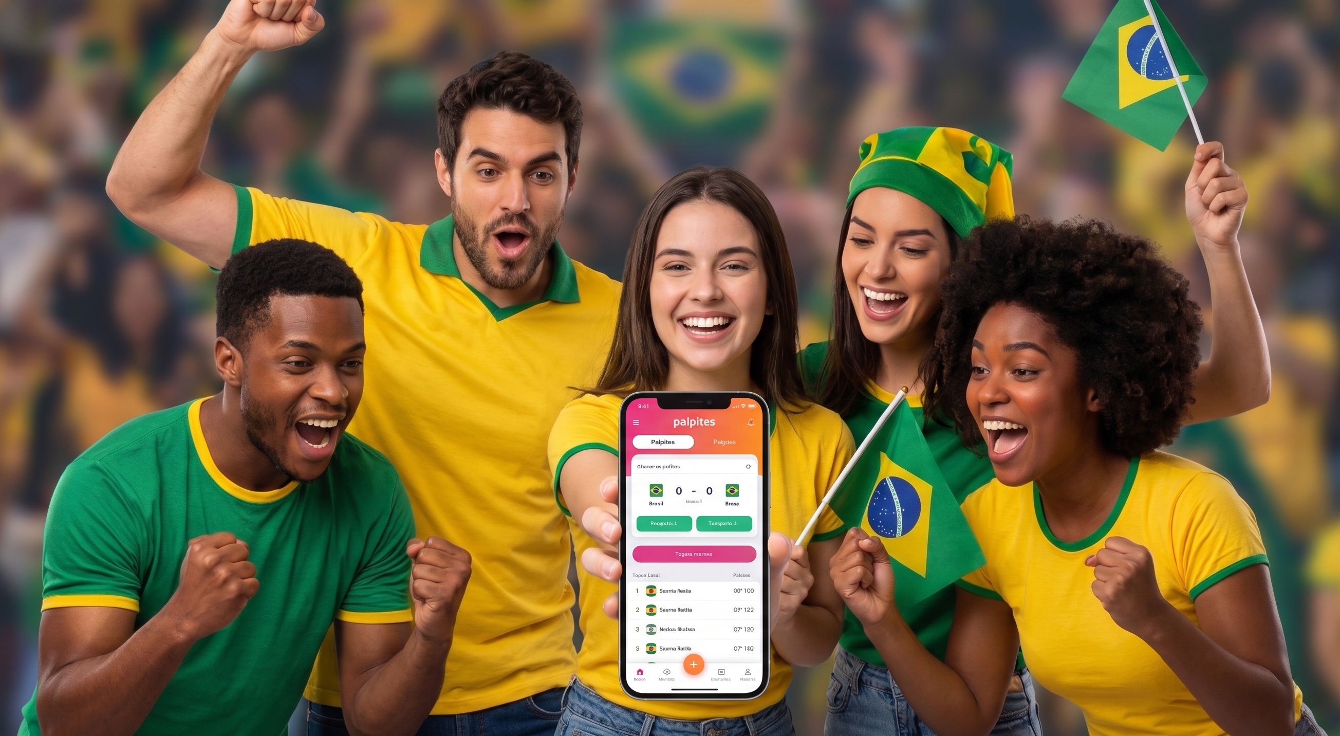 Torcedores comemorando com o iMOVE